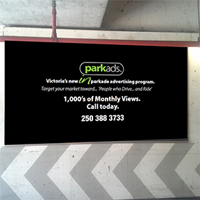 ParkAds Premium Exit Wall Placement Parkade Ad PK-A02