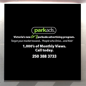 ParkAds Premium Exit Wall Placement Parkade Ad PK-A04