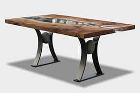 River run dining table by Live Edge Design - Cowichan, BC Artist