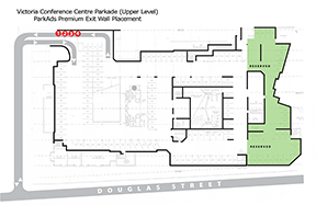 ParkAds Premium Exit Wall Placement Parkade Ad Locator